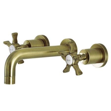 Kingston Brass KS8123NX Two-Handle Wall Mount Bathroom Faucet, Antique Brass KS8123NX
